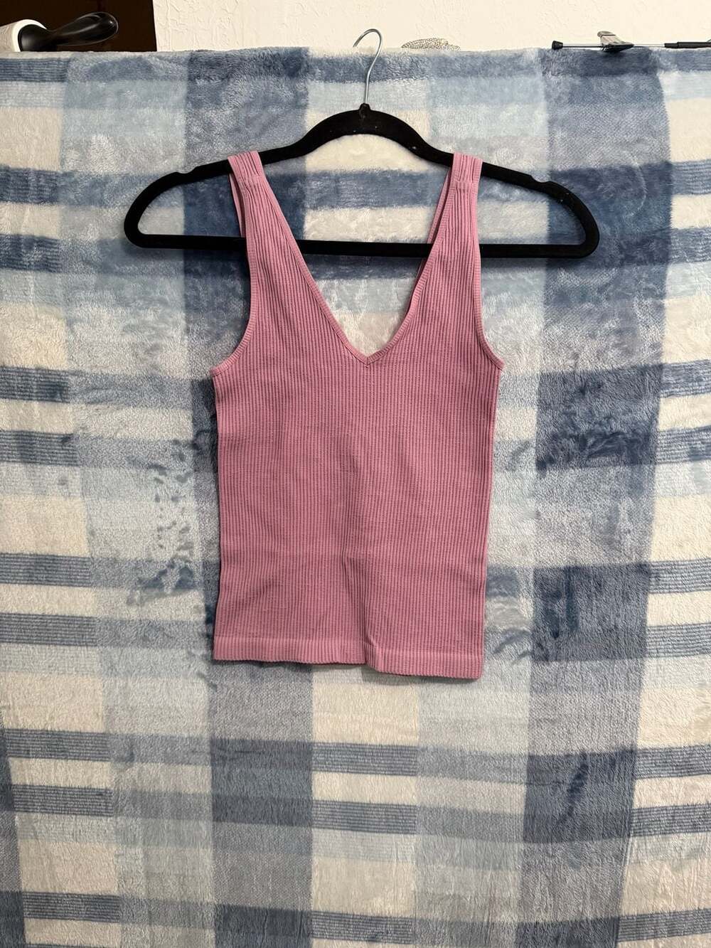 Comfort Cove Clothing Pink Ribbed V-Neck Tank Top